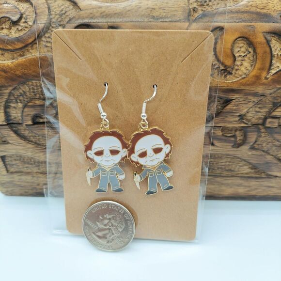 Halloween Earrings Horror Movie Michael Myers - Picture 2 of 2